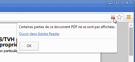 Menu contextuel avec option « Ouvrir dans Adobe Reader »
