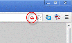Icône de document PDF dans le navigateur.