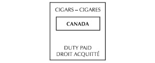 Estampilles de tabac pour les paquets de cigares: Cigars - Cigares - Canada - Duty Paid - Droit Acquitté