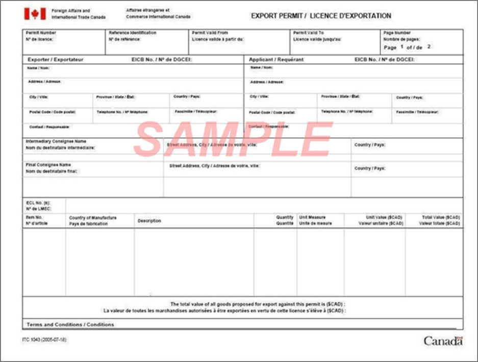 GAC: export permit sample