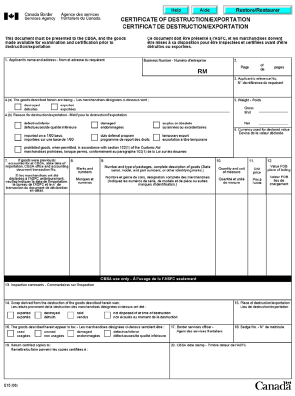 Memorandum D20-1-4 - Proof of Export, Canadian Ownership 