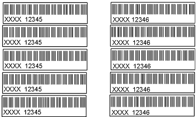 sets of five labels