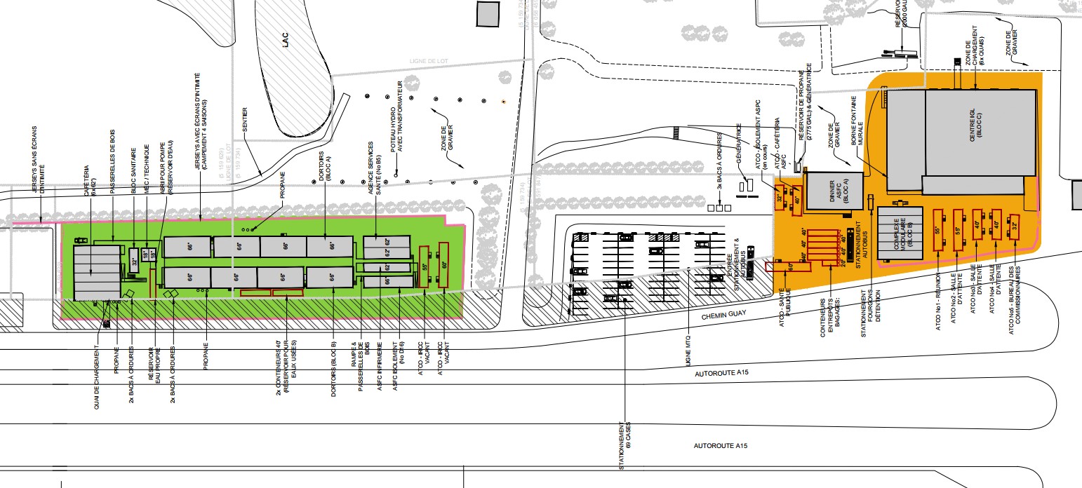 Detailed sitemap labelling each building